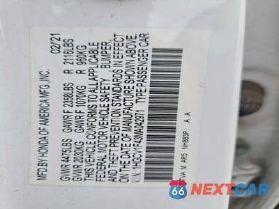 Zdjęcie 13 z 13 samochodu: 2021 HONDA ACCORD SPORT SE VIN:1HGCV1F43MA042971 - miniatura