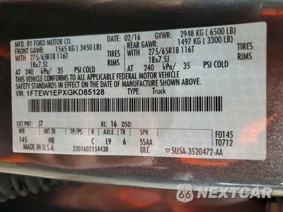 Zdjęcie 13 z 13 samochodu: 2016 FORD F150 SUPERCREW VIN:1FTEW1EPXGKD85128 - miniatura