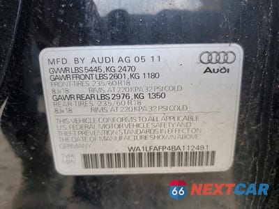 Zdjęcie 13 z 13 samochodu: 2011 AUDI Q5 PREMIUM PLUS VIN:WA1LFAFP4BA112491 - miniatura
