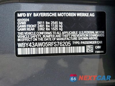 Zdjęcie 13 z 13 samochodu: 2024 BMW I4 EDRIVE 35 VIN:WBY43AW05RFS76205 - miniatura