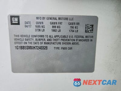 Zdjęcie 12 z 12 samochodu: 2017 CHEVROLET CRUZE LS VIN:1G1BB5SMXH7240328 - miniatura