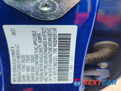 Zdjęcie 12 z 12 samochodu: 2021 HONDA CIVIC EX VIN:19XFC1F31ME012213 - miniatura