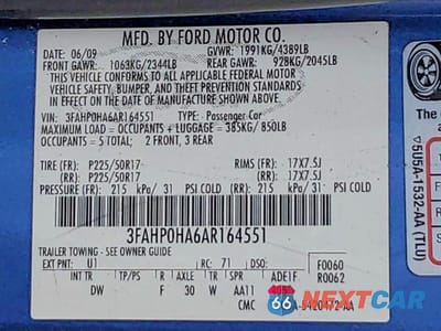 Zdjęcie 13 z 13 samochodu: 2010 FORD FUSION VIN:3FAHP0HA6AR164551 - miniatura