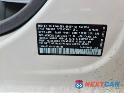 Zdjęcie 12 z 12 samochodu: 2013 VOLKSWAGEN PASSAT S VIN:1VWAP7A39DC010268 - miniatura