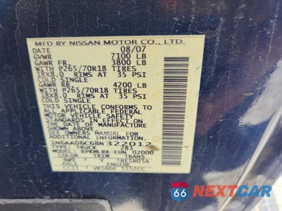 Zdjęcie 12 z 12 samochodu: 2008 NISSAN TITAN XE VIN:1N6AA06C68N322012 - miniatura