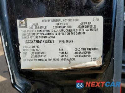 Zdjęcie 13 z 13 samochodu: 2001 CHEVROLET SILVERADO K1500 HEAVY DUTY VIN:1GCGK13U41F137373 - miniatura