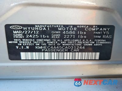 Zdjęcie 12 z 12 samochodu: 2012 HYUNDAI SONATA HYBRID VIN:KMHEC4A45CA031244 - miniatura