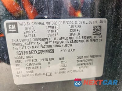 Zdjęcie 13 z 13 samochodu: 2012 CADILLAC SRX LUXURY COLLECTION VIN:3GYFNAE3XCS509959 - miniatura