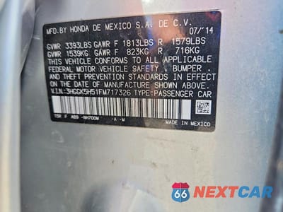 Zdjęcie 13 z 13 samochodu: 2015 HONDA FIT LX VIN:3HGGK5H51FM717326 - miniatura