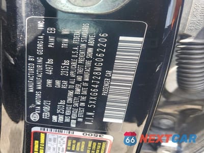 Zdjęcie 12 z 12 samochodu: 2021 KIA K5 GT LINE VIN:5XXG64J28MG062206 - miniatura