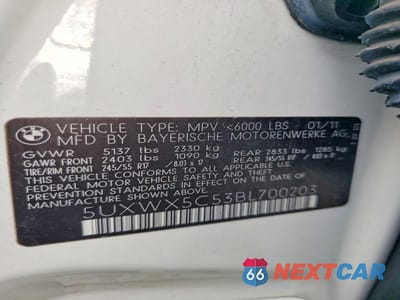 Zdjęcie 12 z 12 samochodu: 2011 BMW X3 XDRIVE28I VIN:5UXWX5C53BL700203 - miniatura