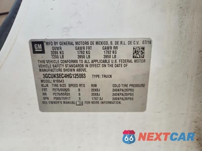Zdjęcie 12 z 12 samochodu: 2017 CHEVROLET SILVERADO K1500 LTZ VIN:3GCUKSEC4HG125083 - miniatura