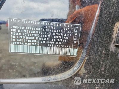Zdjęcie 12 z 12 samochodu: 2012 VOLKSWAGEN JETTA SE VIN:3VWBP7AJXCM125039 - miniatura