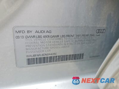 Zdjęcie 12 z 12 samochodu: 2013 AUDI A4 PREMIUM VIN:WAUBFAFL8DN044090 - miniatura