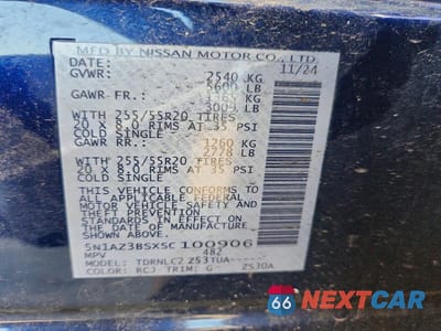 Zdjęcie 14 z 14 samochodu: 2025 NISSAN MURANO SV VIN:5N1AZ3BSXSC100906 - miniatura