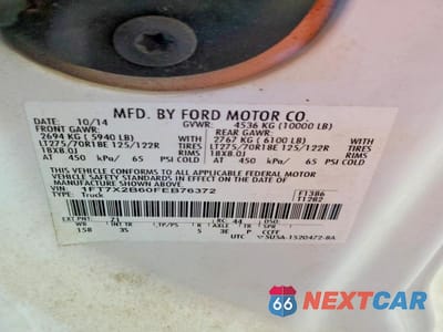 Zdjęcie 12 z 12 samochodu: 2015 FORD F250 SUPER DUTY VIN:1FT7X2B60FEB76372 - miniatura