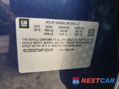 Zdjęcie 12 z 12 samochodu: 2017 CHEVROLET MALIBU LT VIN:1G1ZE5ST9HF100418 - miniatura