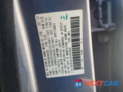 Zdjęcie 13 z 13 samochodu: 2007 HONDA CR-V EXL VIN:JHLRE38797C036065 - miniatura