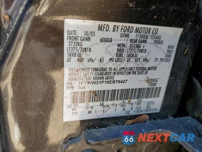 Zdjęcie 10 z 10 samochodu: 2006 FORD F350 SRW SUPER DUTY VIN:1FTWW31P16EB76427 - miniatura