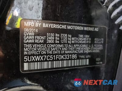 Zdjęcie 13 z 13 samochodu: 2015 BMW X3 XDRIVE35I VIN:5UXWX7C51F0K33186 - miniatura