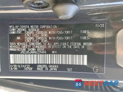 Zdjęcie 13 z 13 samochodu: 2024 TOYOTA 4RUNNER TRD PRO VIN:JTELU5JR8R6229494 - miniatura