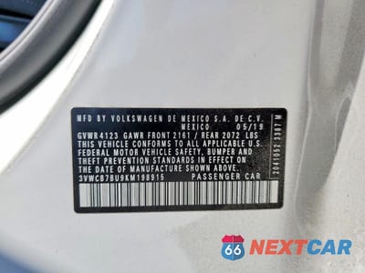 Zdjęcie 12 z 12 samochodu: 2019 VOLKSWAGEN JETTA S VIN:3VWCB7BU9KM198915 - miniatura