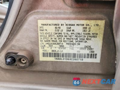 Zdjęcie 13 z 13 samochodu: 1999 NISSAN ALTIMA XE VIN:1N4DL01D6XC260718 - miniatura