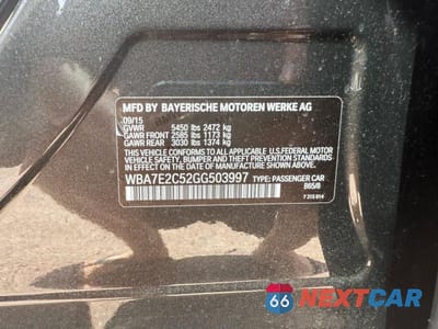 Zdjęcie 10 z 10 samochodu: 2016 BMW 740 I VIN:WBA7E2C52GG503997 - miniatura