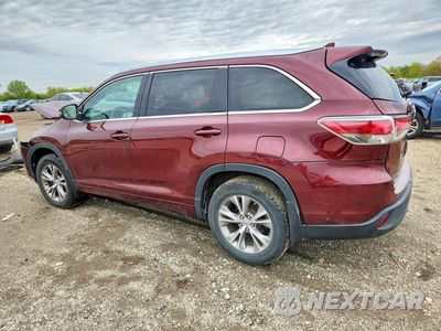 Drugie zdjęcie samochodu z przodu: 2015 TOYOTA HIGHLANDER XLE VIN:5TDJKRFH3FS165143 - miniatura