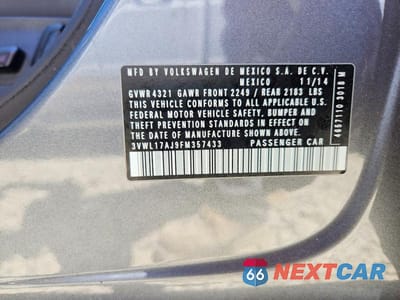 Zdjęcie 13 z 13 samochodu: 2015 VOLKSWAGEN JETTA SEL VIN:3VWL17AJ9FM357433 - miniatura