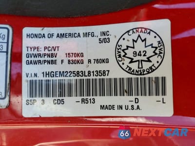 Zdjęcie 12 z 12 samochodu: 2003 HONDA CIVIC LX VIN:1HGEM22583L813587 - miniatura