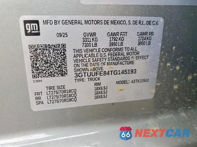 Zdjęcie 12 z 12 samochodu: 2026 GMC SIERRA K1500 AT4X VIN:3GTUUFE84TG145193 - miniatura