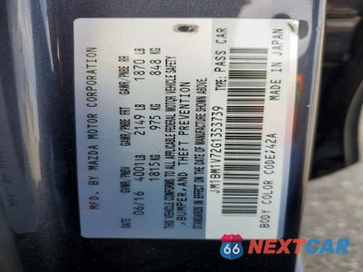 Zdjęcie 12 z 12 samochodu: 2016 MAZDA 3 TOURING VIN:JM1BM1V72G1353739 - miniatura