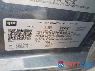 Zdjęcie 12 z 12 samochodu: 2021 CHEVROLET SILVERADO K1500 LT VIN:1GCPYJEK6MZ318360 - miniatura