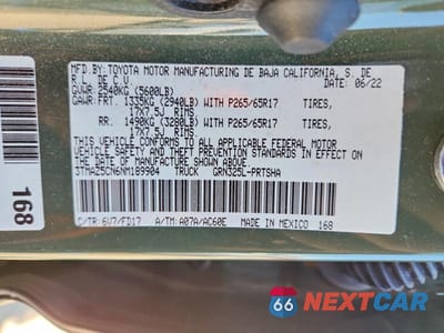 Zdjęcie 12 z 12 samochodu: 2022 TOYOTA TACOMA TRD SPORT VIN:3TMAZ5CN6NM189904 - miniatura