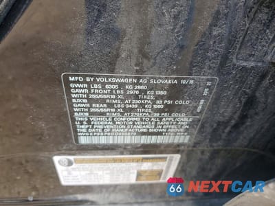 Zdjęcie 10 z 10 samochodu: 2016 VOLKSWAGEN TOUAREG VIN:WVGEP9BP6GD006870 - miniatura