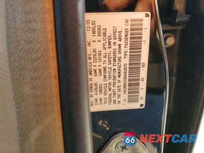 Zdjęcie 12 z 12 samochodu: 2006 HONDA ACCORD SE VIN:1HGCM56336A062870 - miniatura