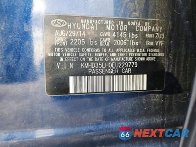 Zdjęcie 13 z 13 samochodu: 2014 HYUNDAI ELANTRA GT BASE VIN:KMHD35LH0EU229779 - miniatura