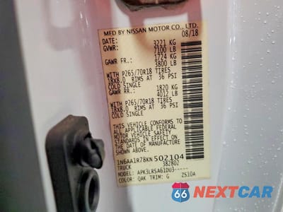 Zdjęcie 12 z 12 samochodu: 2019 NISSAN TITAN S VIN:1N6AA1R78KN502104 - miniatura