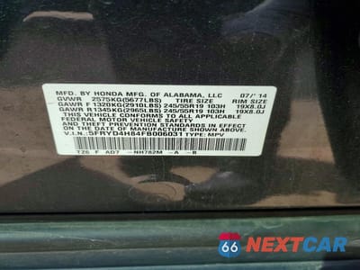 Zdjęcie 13 z 13 samochodu: 2015 ACURA MDX ADVANCE VIN:5FRYD4H84FB006031 - miniatura