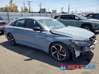 Czwarte zdjęcie samochodu z boku: 2021 HONDA ACCORD SPORT SE VIN:1HGCV1F43MA024938 - miniatura