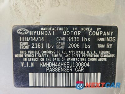 Zdjęcie 12 z 12 samochodu: 2014 HYUNDAI ELANTRA SPORT VIN:KMHDH4AH6EU130804 - miniatura
