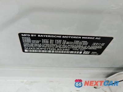 Zdjęcie 13 z 13 samochodu: 2022 BMW X3 XDRIVE30I VIN:5UX53DP07N9L95340 - miniatura