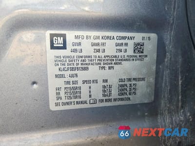 Zdjęcie 13 z 13 samochodu: 2015 BUICK ENCORE CONVENIENCE VIN:KL4CJFSB5FB126809 - miniatura
