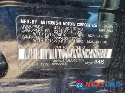 Zdjęcie 13 z 13 samochodu: 2018 MITSUBISHI RVR SE VIN:JA4AJ3AU8JU601665 - miniatura