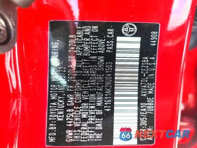 Zdjęcie 12 z 12 samochodu: 2022 TOYOTA CAMRY SE VIN:4T1G11AK2NU041503 - miniatura
