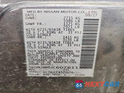 Zdjęcie 13 z 13 samochodu: 2018 NISSAN PATHFINDER SV VIN:5N1DR2MM0JC607611 - miniatura