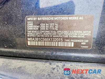 Zdjęcie 12 z 12 samochodu: 2014 BMW 320 I VIN:WBA3B1C56EK132015 - miniatura