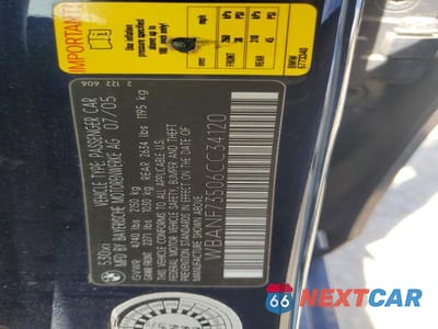 Zdjęcie 12 z 12 samochodu: 2006 BMW 530 XI VIN:WBANF73506CC34120 - miniatura