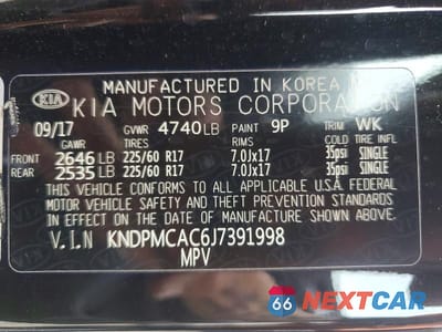 Zdjęcie 13 z 13 samochodu: 2018 KIA SPORTAGE LX VIN:KNDPMCAC6J7391998 - miniatura